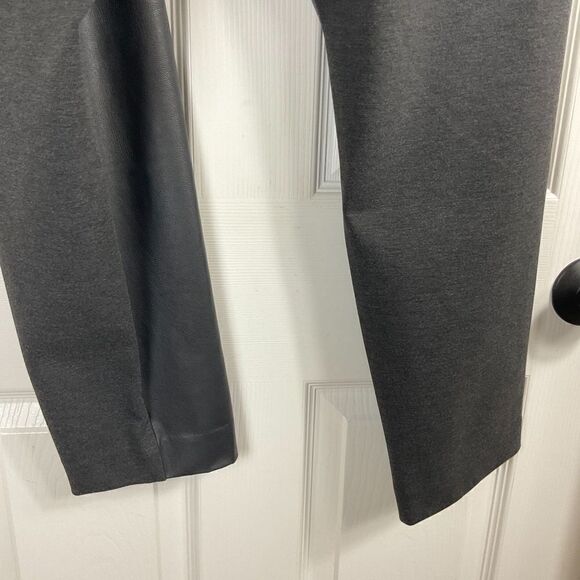 Chicos Women Black Size 4 20 Faux Leather Front Ponte Leggings Pull On Stretch N - Picture 9 of 12